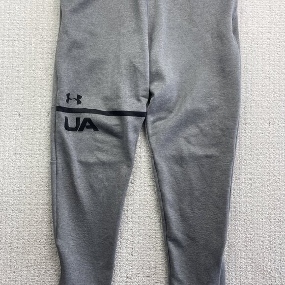Under Armour Sweatpants Mens L Grey Hockey Coldgear Fitted Fleece Drawstring - Picture 3 of 9